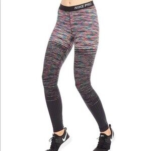 Nike Pro Hyperwarm Rainbow Multicolor High Waist Leggings - Size XS - EUC
